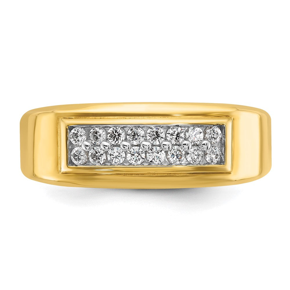 IB Goodman Mens Polished 2-Row 1/3 Carat AA Quality Diamond Ring - WBC