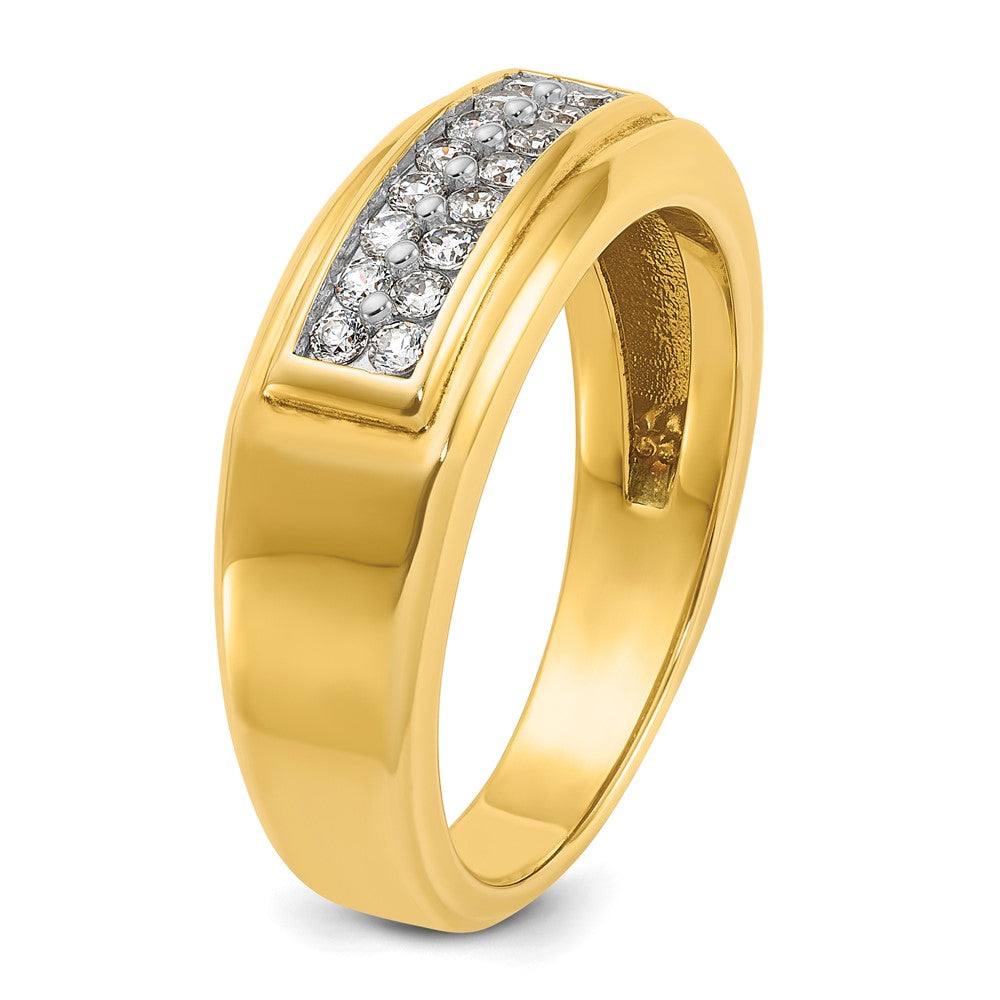IB Goodman Mens Polished 2-Row 1/3 Carat AA Quality Diamond Ring - WBC