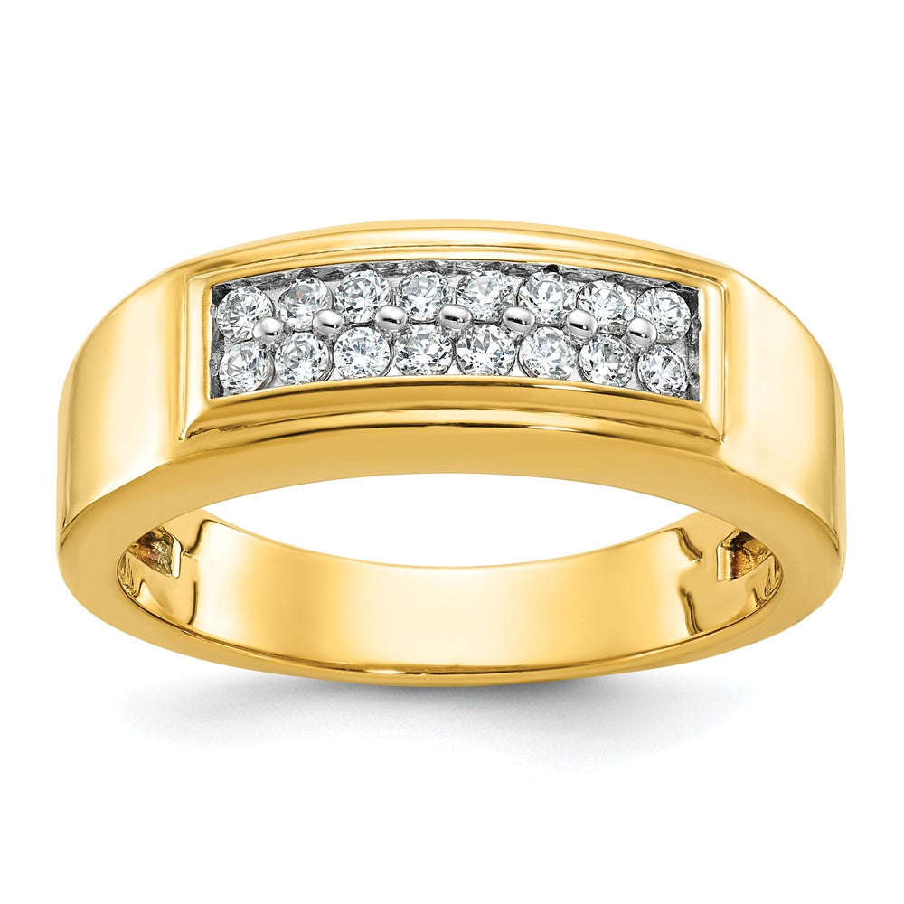 IB Goodman Mens Polished 2-Row 1/3 Carat AA Quality Diamond Ring - WBC