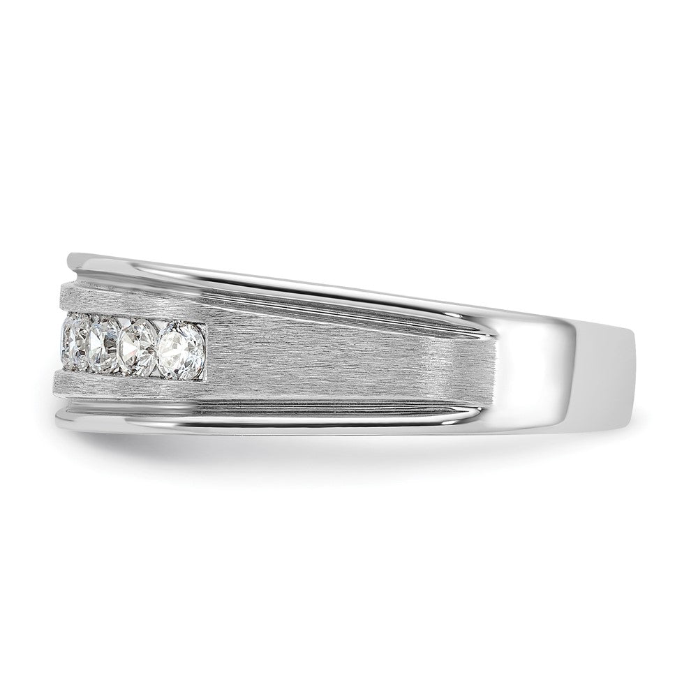 IBGoodman Men's Polished Brushed and Grooved 9-Stone 1/2 Carat AA Quality Diamond Ring - WBC