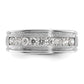 IBGoodman Men's Polished Brushed and Grooved 9-Stone 1/2 Carat AA Quality Diamond Ring - WBC