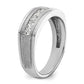 IBGoodman Men's Polished Brushed and Grooved 9-Stone 1/2 Carat AA Quality Diamond Ring - WBC