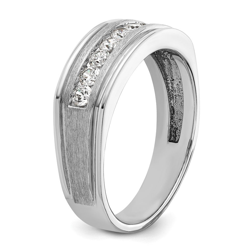 IBGoodman Men's Polished Brushed and Grooved 9-Stone 1/2 Carat AA Quality Diamond Ring - WBC
