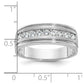 IBGoodman Men's Polished Brushed and Grooved 9-Stone 1/2 Carat AA Quality Diamond Ring - WBC