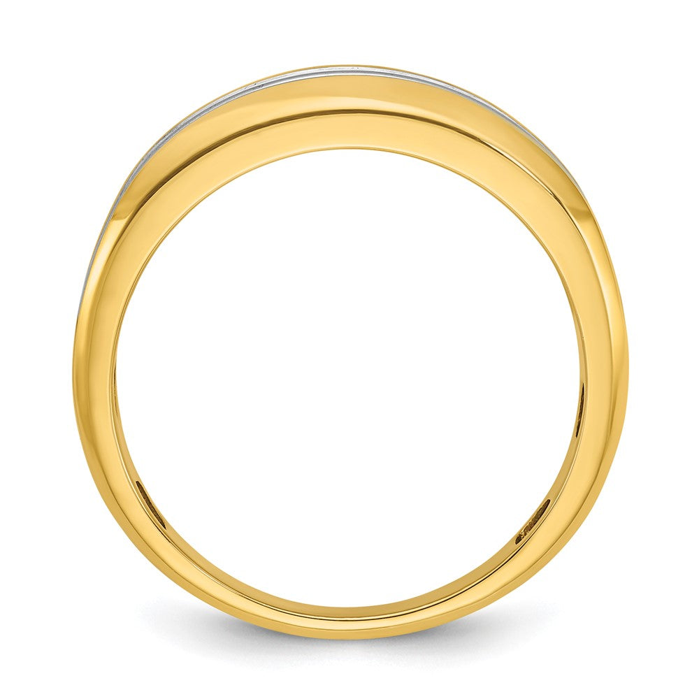 IBGoodman with Rhodium Men's Polished Two-Row 3/4 Carat AA Quality Diamond Ring - WBC
