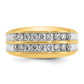 IBGoodman with Rhodium Men's Polished Two-Row 3/4 Carat AA Quality Diamond Ring - WBC