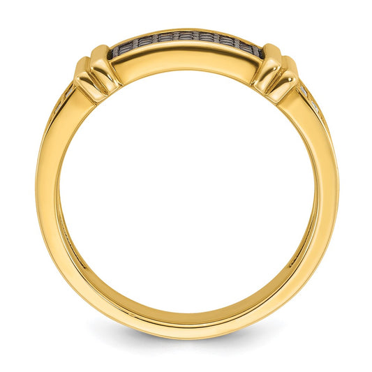 IB Goodman Mens 5/8 carat Black and Diamond Complete Ring - WBC