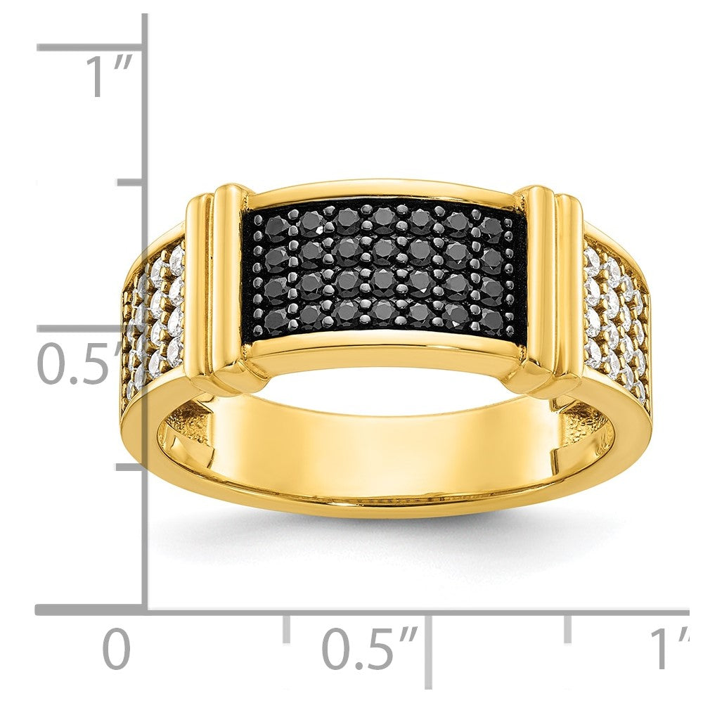 IB Goodman Mens 5/8 carat Black and Diamond Complete Ring - WBC