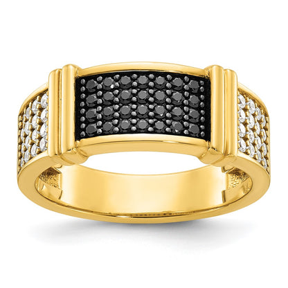 IB Goodman Mens 5/8 carat Black and Diamond Complete Ring - WBC