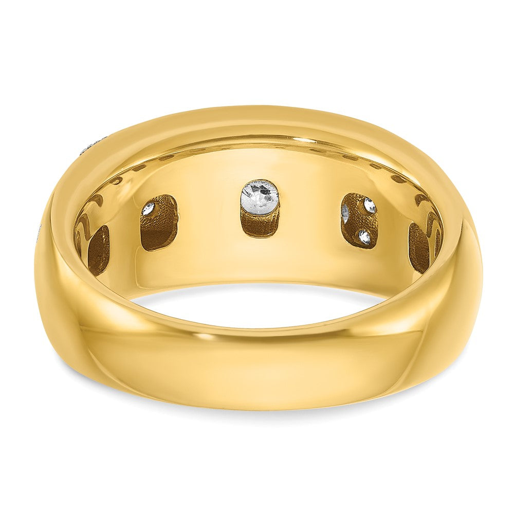 IBGoodman with Rhodium Men's Polished and Milgrain 1 Carat AA Quality Diamond Ring - WBC