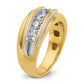 IBGoodman with Rhodium Men's Polished and Milgrain 1 Carat AA Quality Diamond Ring - WBC