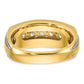IB Goodman with Rhodium Mens Polished and Milgrain 7-Stone 1 Carat AA Diamond Ring - WBC