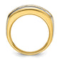 IBGoodman with Rhodium Men's Polished and Grooved 1 Carat AA Quality Diamond Ring - WBC