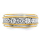 IBGoodman with Rhodium Men's Polished and Grooved 1 Carat AA Quality Diamond Ring - WBC