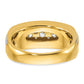 IBGoodman with Rhodium Men's Polished and Grooved 1 Carat AA Quality Diamond Ring - WBC