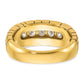 IBGoodman Men's Polished and Nugget Texture 7-Stone 1 Carat AA Quality Diamond Ring - WBC