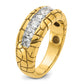 IBGoodman Men's Polished and Nugget Texture 7-Stone 1 Carat AA Quality Diamond Ring - WBC