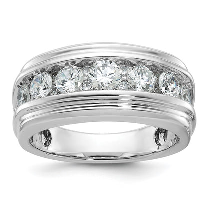 IBGoodman Men's Polished and Grooved 2 Carat AA Quality Diamond Ring - WBC