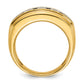 IBGoodman with Rhodium Men's Polished and Grooved 2 Carat AA Quality Diamond Ring - WBC