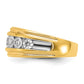 IBGoodman with Rhodium Men's Polished and Grooved 2 Carat AA Quality Diamond Ring - WBC