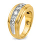 IBGoodman with Rhodium Men's Polished and Grooved 2 Carat AA Quality Diamond Ring - WBC