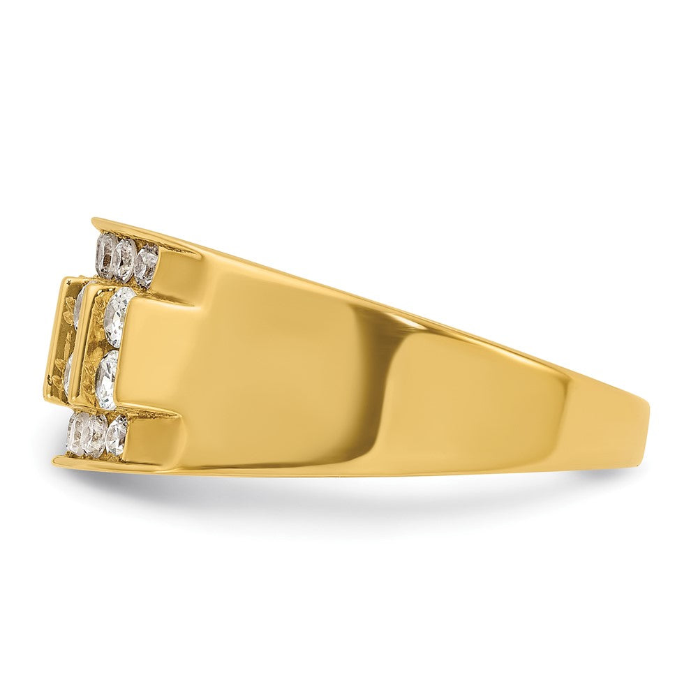 IBGoodman Men's Polished 4-Row 1 Carat AA Quality Diamond Ring - WBC