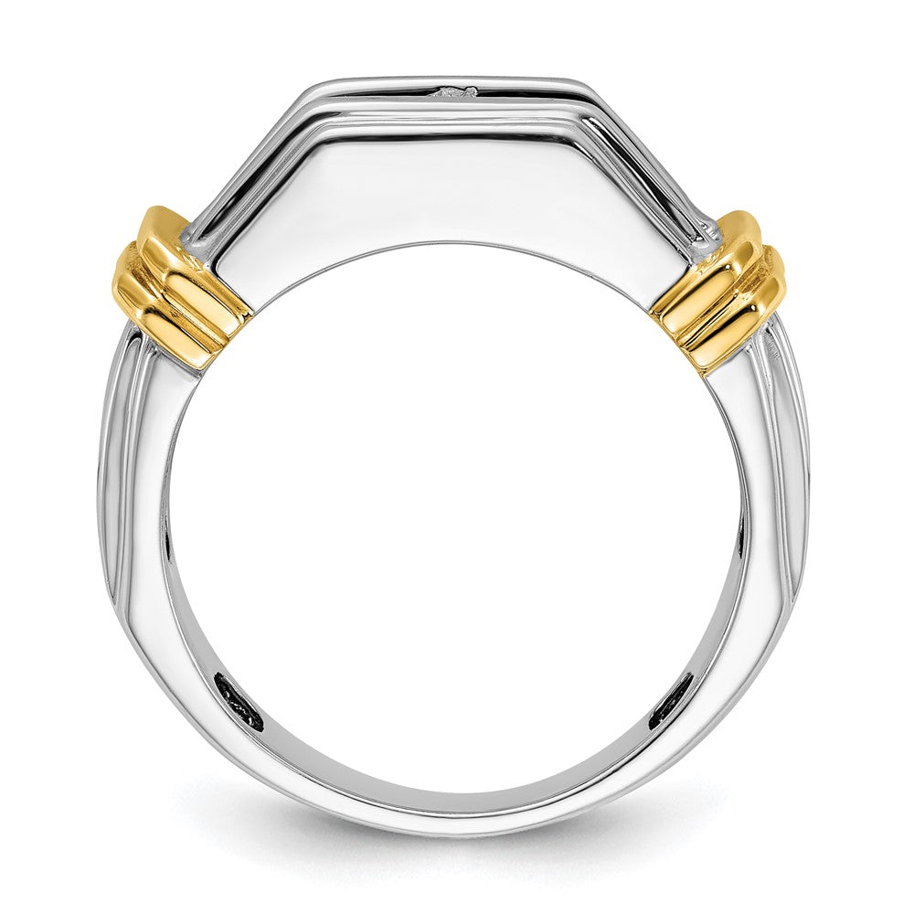 IBGoodman Two-tone Men's Polished and Grooved 5-Stone 1 Carat AA Quality Diamond Ring - WBC