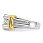 IBGoodman Two-tone Men's Polished and Grooved 5-Stone 1 Carat AA Quality Diamond Ring - WBC