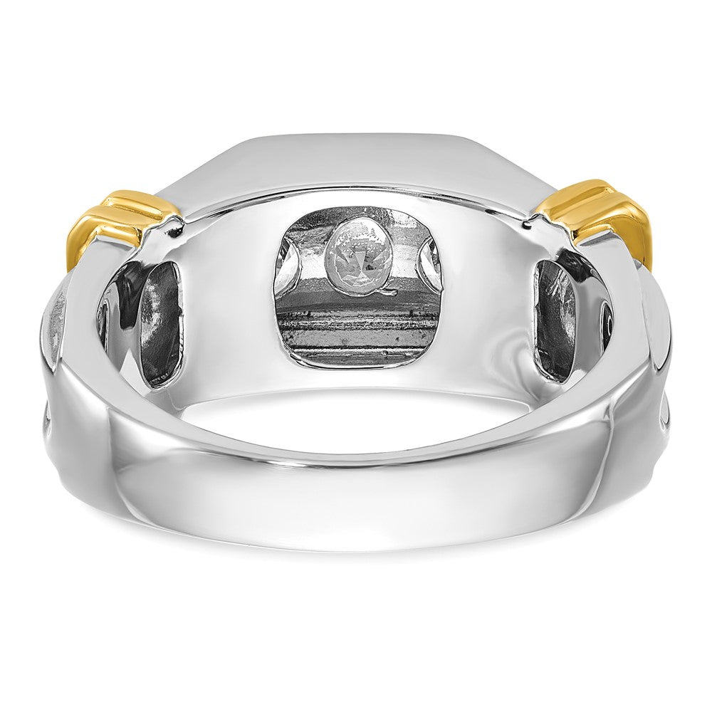 IBGoodman Two-tone Men's Polished and Grooved 5-Stone 1 Carat AA Quality Diamond Ring - WBC