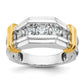 IBGoodman Two-tone Men's Polished and Grooved 5-Stone 1 Carat AA Quality Diamond Ring - WBC