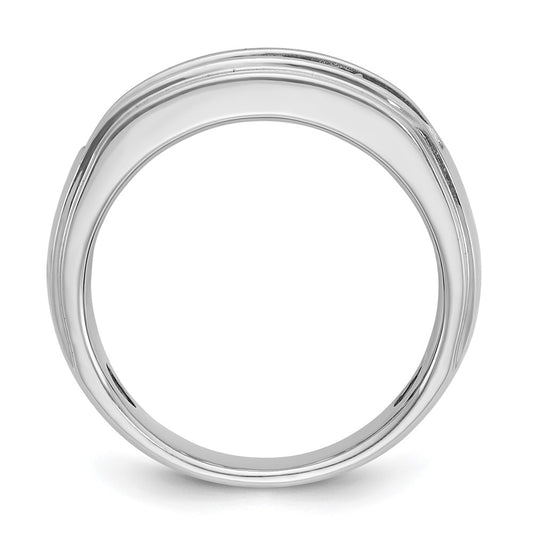 IB Goodman Mens Polished and Grooved 5-Stone 1.5 Carat AA Diamond Ring - WBC