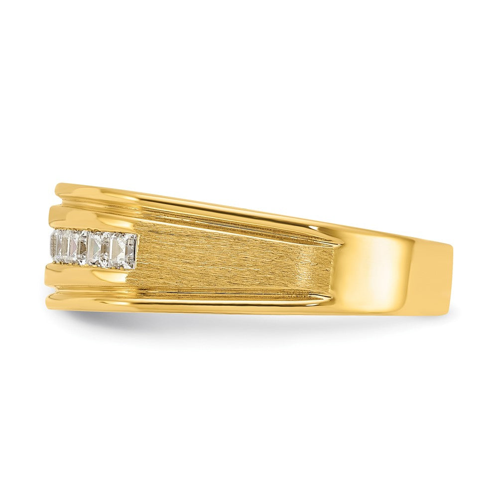 IBGoodman Men's Polished and Satin Square 10-Stone 1/2 Carat AA Quality Diamond Ring - WBC