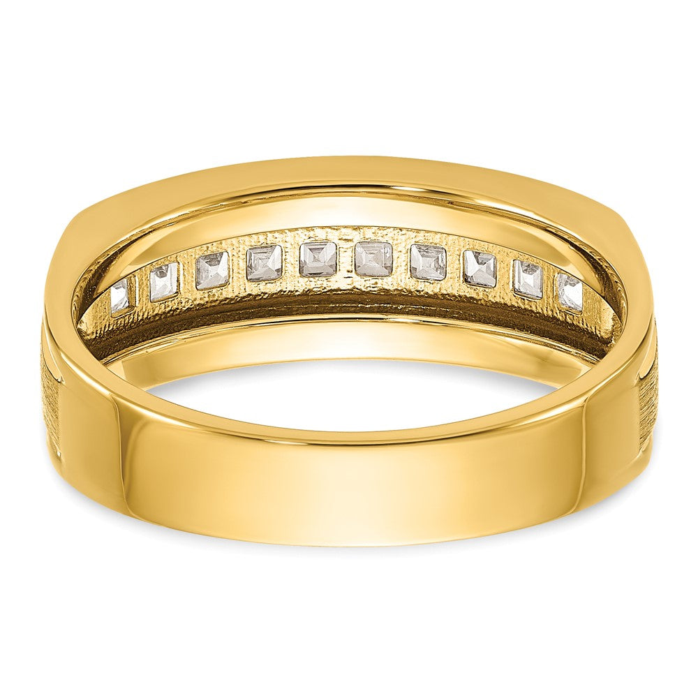 IBGoodman Men's Polished and Satin Square 10-Stone 1/2 Carat AA Quality Diamond Ring - WBC