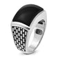 IBGoodman with Black Rhodium Men's Polished and Textured Onyx Ring - WBC