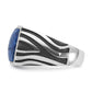 IB Goodman with Black Rhodium Mens Lapis Complete Ring - WBC