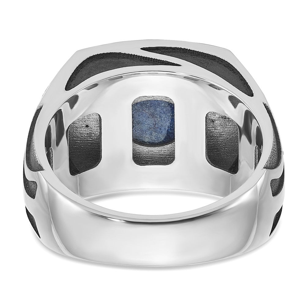 IB Goodman with Black Rhodium Mens Lapis Complete Ring - WBC