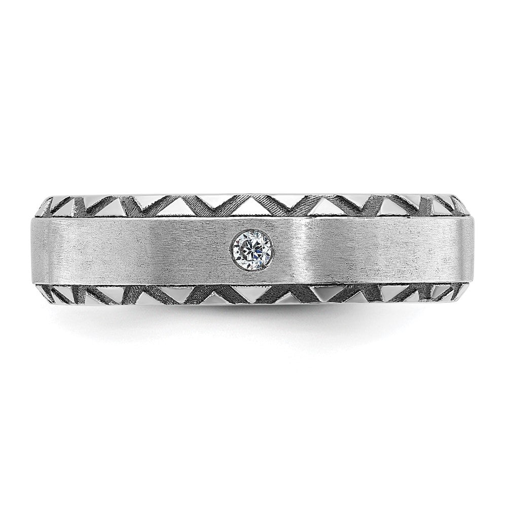 IB Goodman with Black Rhodium Mens Satin Diamond Complete Ring - WBC