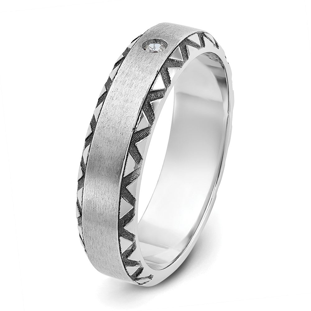 IB Goodman with Black Rhodium Mens Satin Diamond Complete Ring - WBC