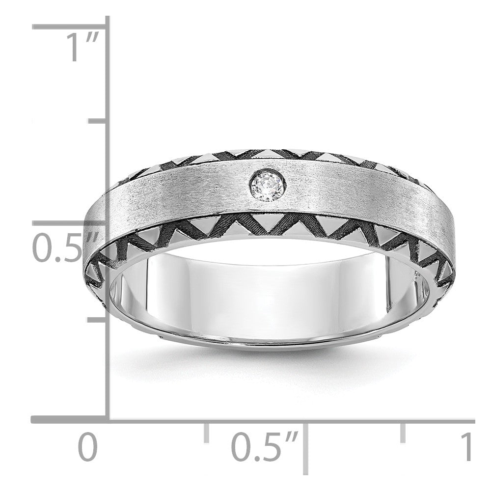 IB Goodman with Black Rhodium Mens Satin Diamond Complete Ring - WBC