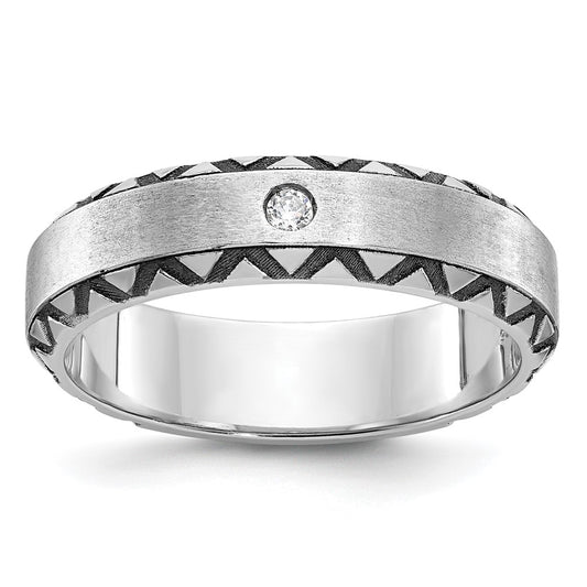 IB Goodman with Black Rhodium Mens Satin Diamond Complete Ring - WBC