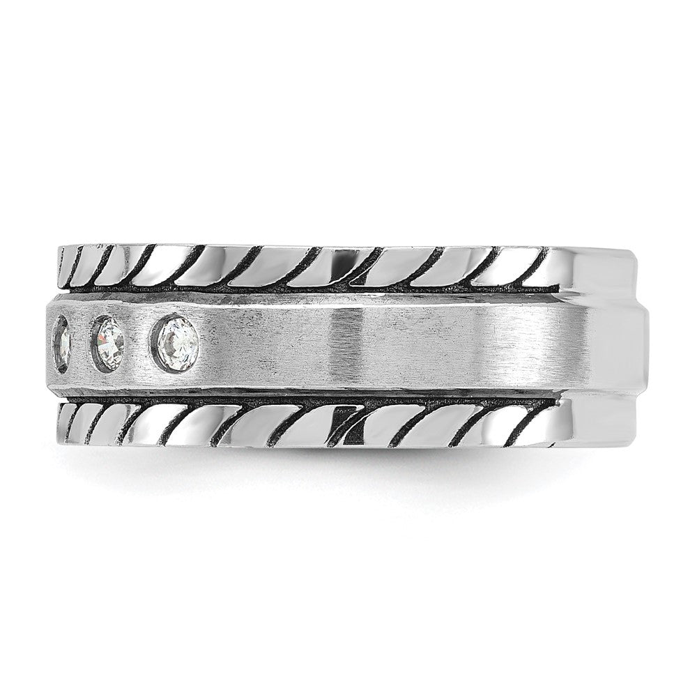 IB Goodman Mens Polished and Satin 1/4 carat Diamond Complete Ring - WBC