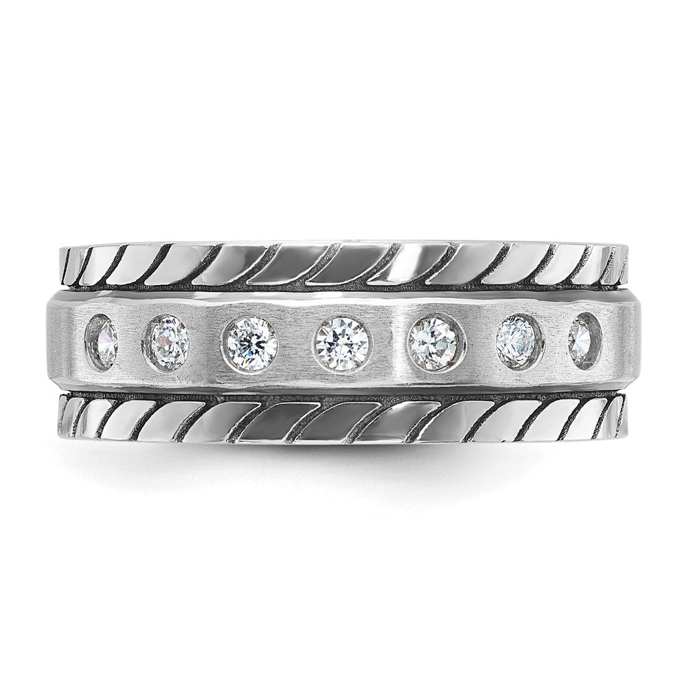 IB Goodman Mens Polished and Satin 1/4 carat Diamond Complete Ring - WBC