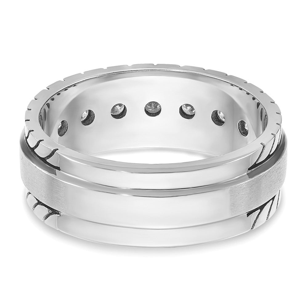 IB Goodman Mens Polished and Satin 1/4 carat Diamond Complete Ring - WBC