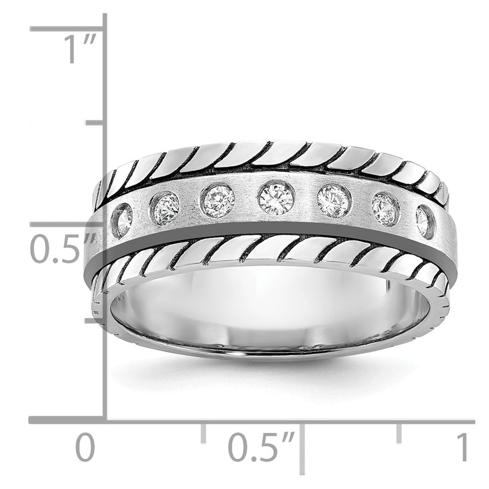 IB Goodman Mens Polished and Satin 1/4 carat Diamond Complete Ring - WBC
