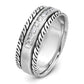 IBGoodman with Black Rhodium Men's Polished Satin and Grooved 1/5 Carat AA Quality Diamond Ring - WBC