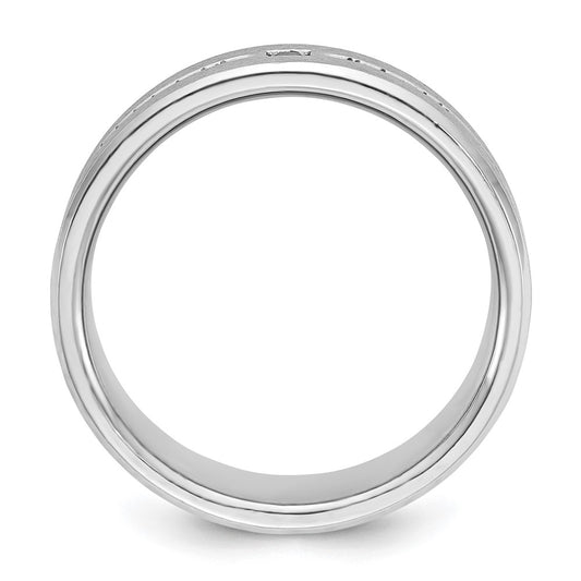 IB Goodman Mens Satin Lab Created Sapphire and 1/8 carat Diamond Complete Ring - WBC