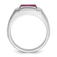 IB Goodman Mens Satin Barrel Lab Created Ruby and Diamond Complete Ring - WBC