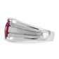 IB Goodman Mens Satin Barrel Lab Created Ruby and Diamond Complete Ring - WBC
