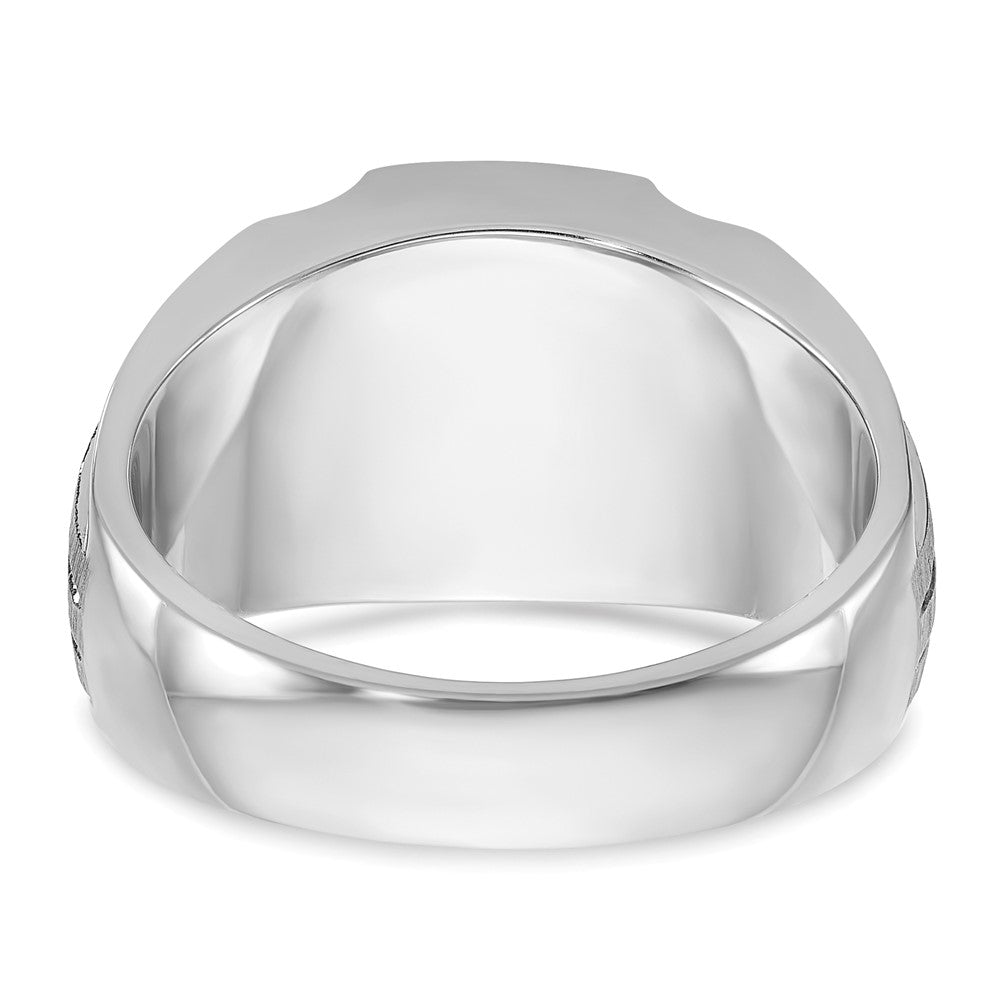 IB Goodman Mens Satin Barrel Lab Created Ruby and Diamond Complete Ring - WBC