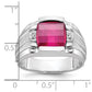 IB Goodman Mens Satin Barrel Lab Created Ruby and Diamond Complete Ring - WBC